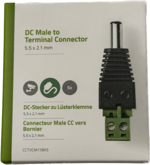 DC male naar terminal connector