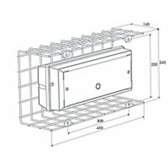 DYNLED stalen beschermkorf, 402x273x141mm, (levertijd &plusmn; 3 weken)