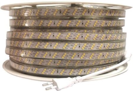 DYNLED 230V ledstrip warm/wit, IP60, 3000K, 180LEDs per meter, 2jaar garantie